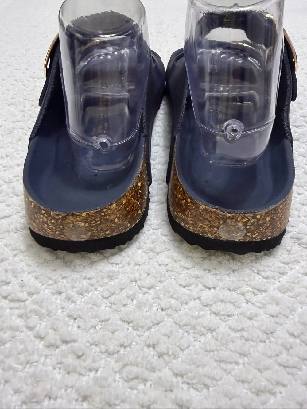 Project Cloud Santorini Navy Blue Leather Flat Slip-On Sandals Women’s Size 9
